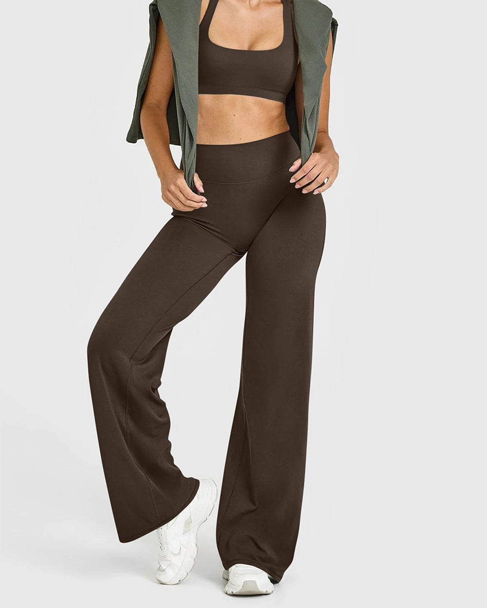High Waist Stretch Casual Soft Straight Leg Bottoms