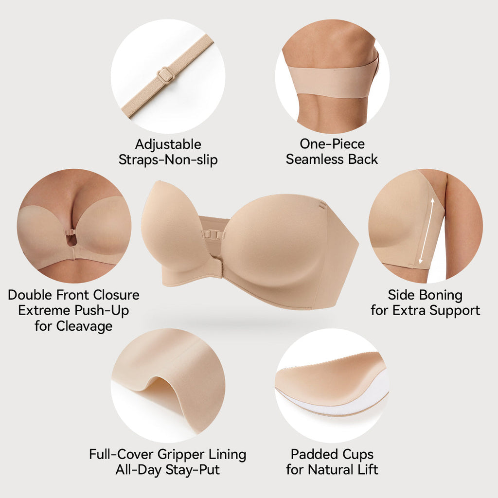 Soutien-gorge bandeau à clip avant