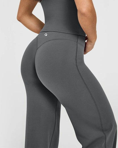 High Waist Stretch Casual Soft Straight Leg Bottoms
