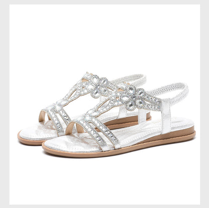 GemStride™ — Rhinestone Flat Sandals