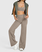 High Waist Stretch Casual Soft Straight Leg Bottoms