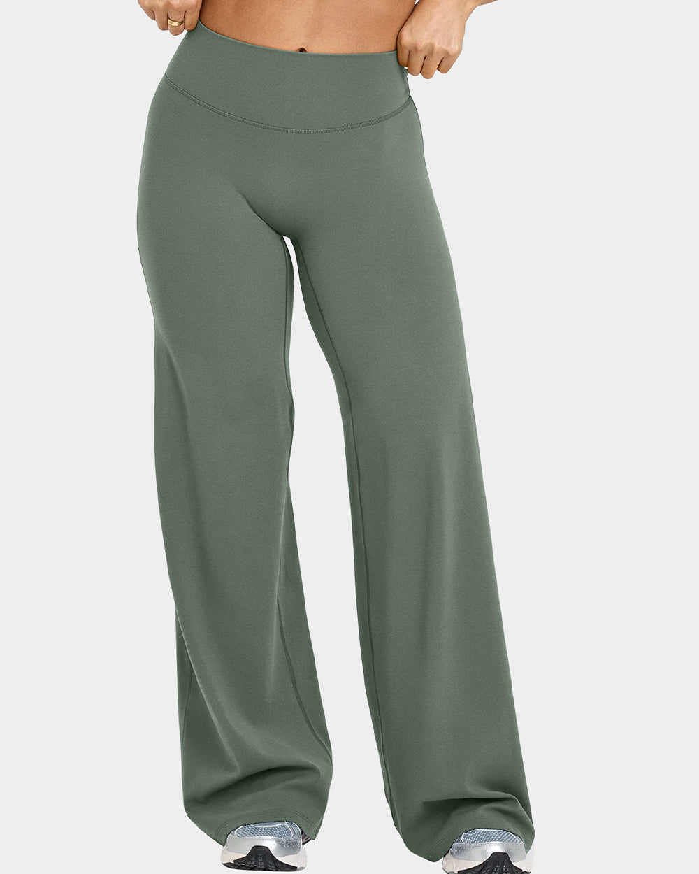 High Waist Stretch Casual Soft Straight Leg Bottoms