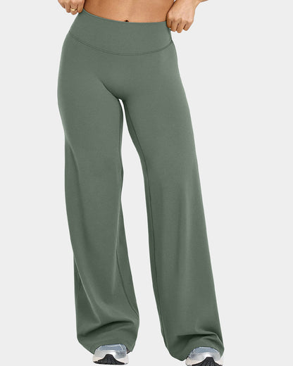 High Waist Stretch Casual Soft Straight Leg Bottoms
