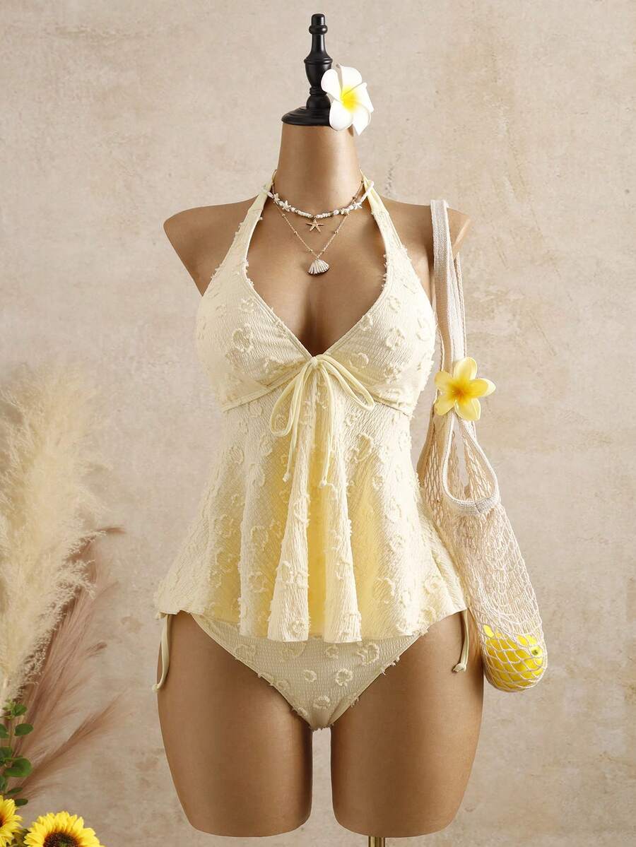 Lace Halter Bikini Set