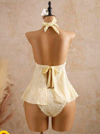 Lace Halter Bikini Set