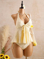Lace Halter Bikini Set