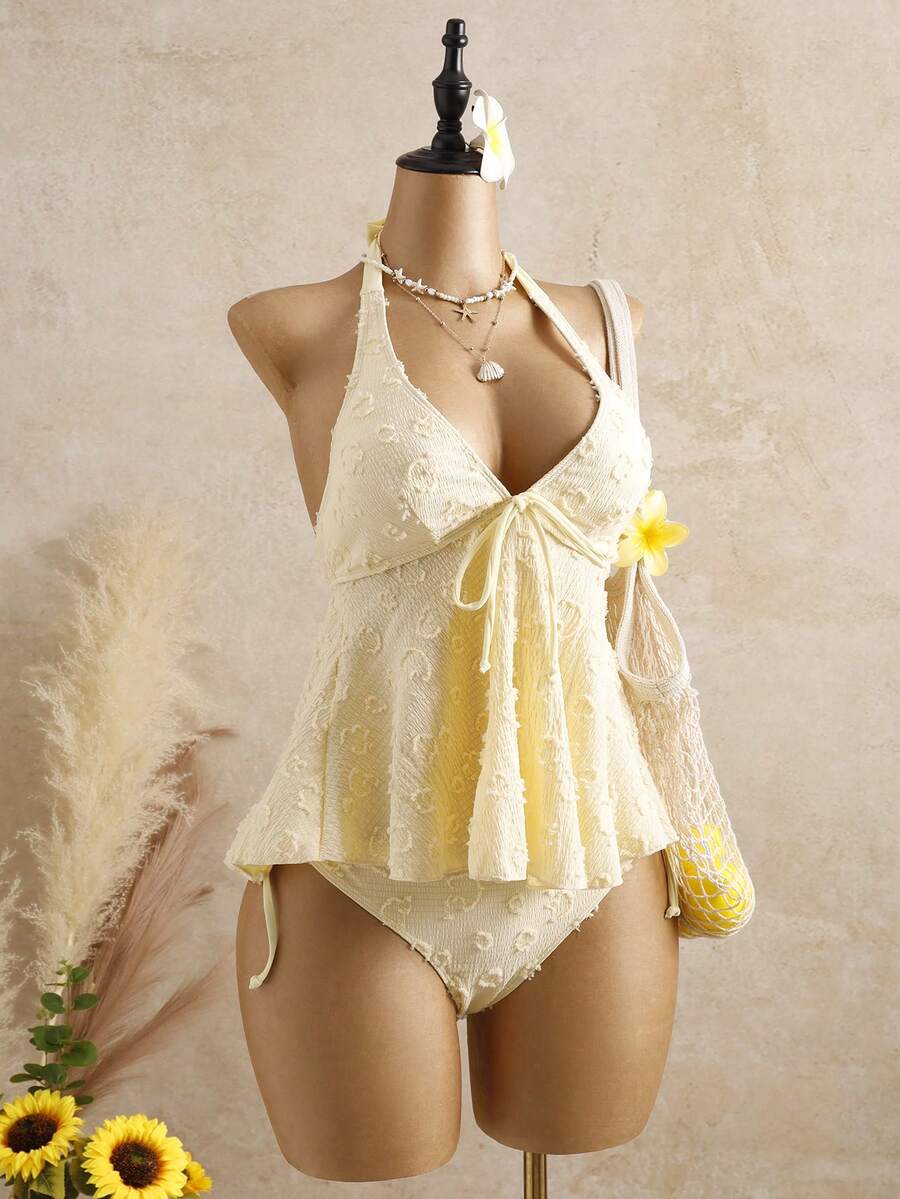 Lace Halter Bikini Set