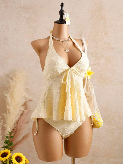 Lace Halter Bikini Set