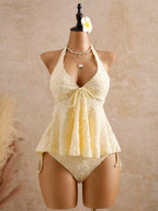 Lace Halter Bikini Set