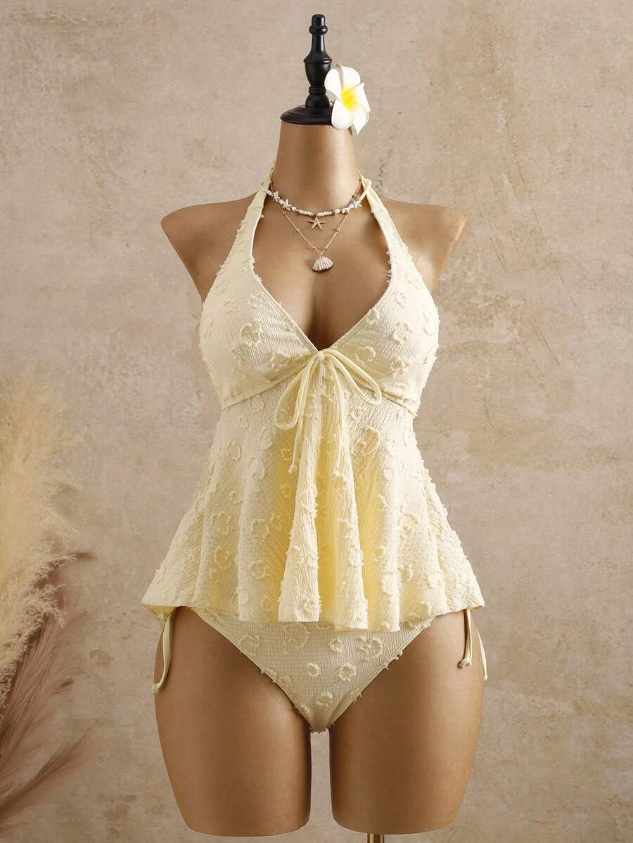 Lace Halter Bikini Set