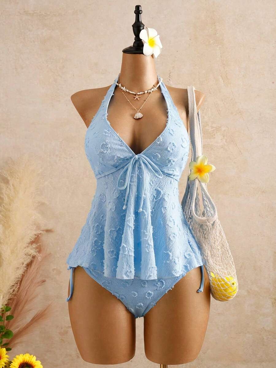 Lace Halter Bikini Set