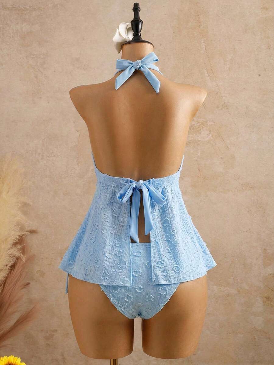 Lace Halter Bikini Set