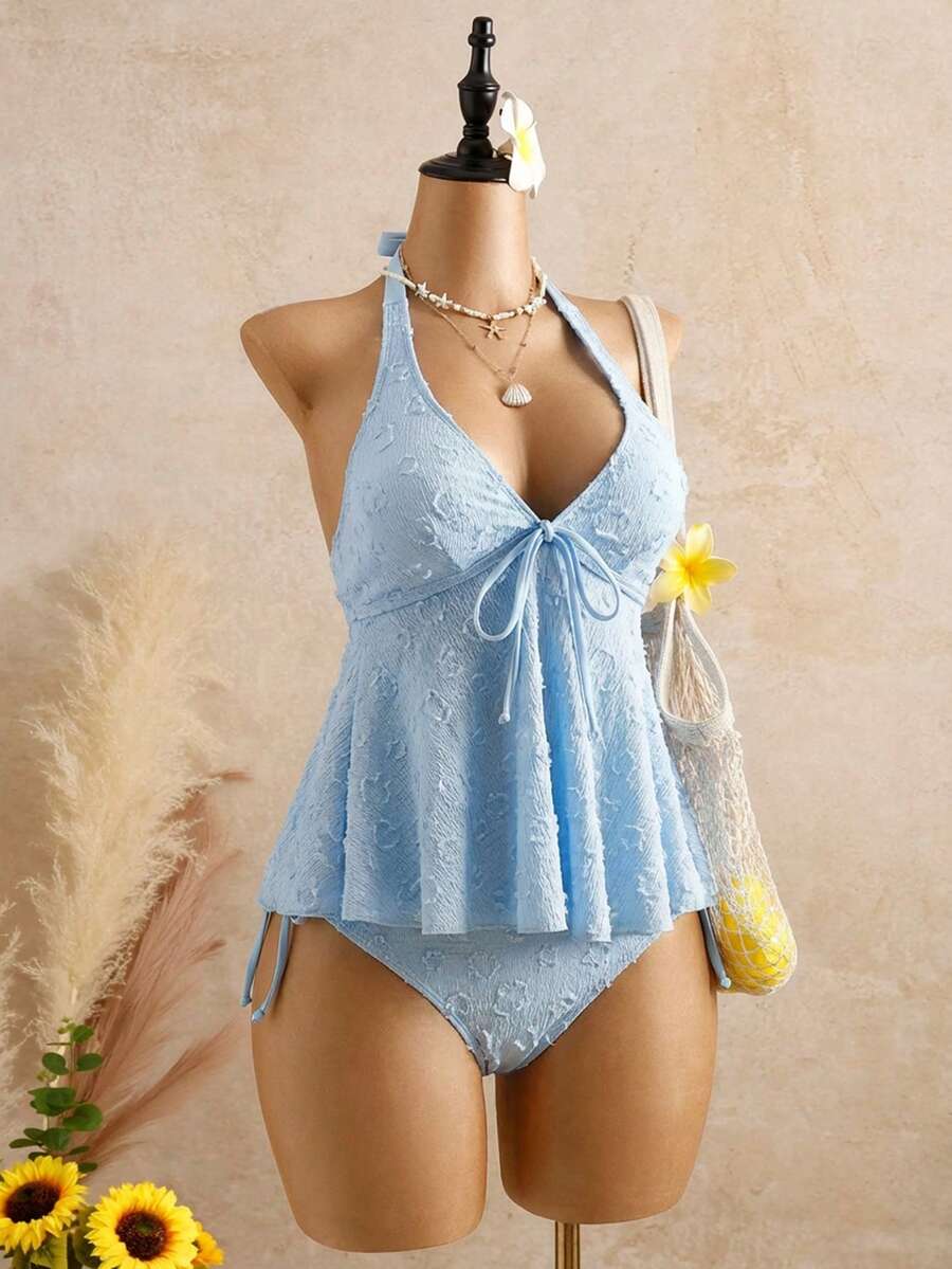 Lace Halter Bikini Set