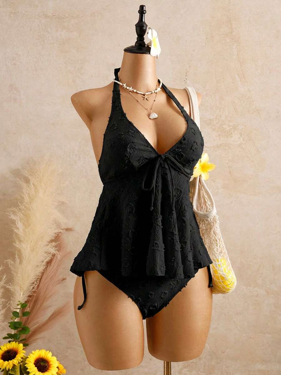 Lace Halter Bikini Set