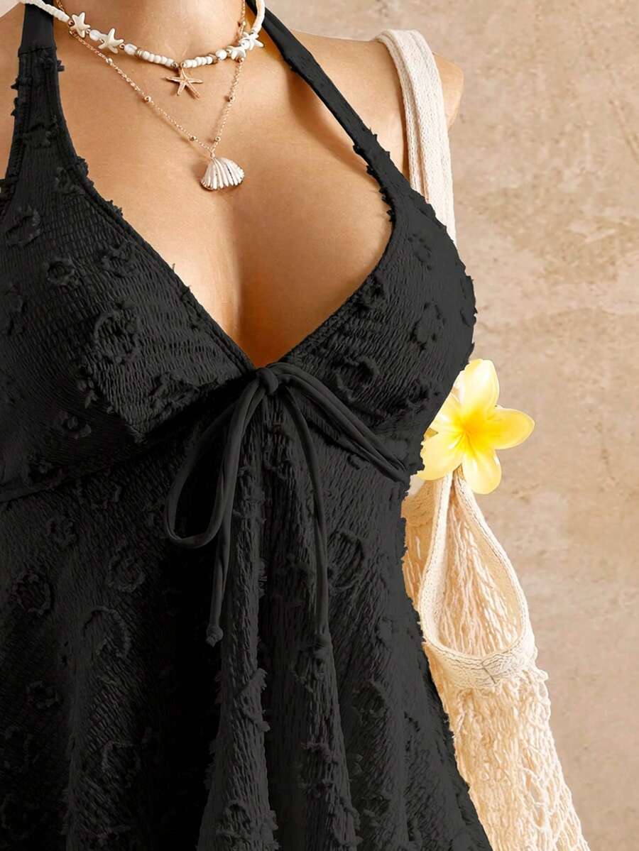 Lace Halter Bikini Set