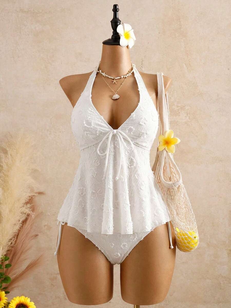 Lace Halter Bikini Set