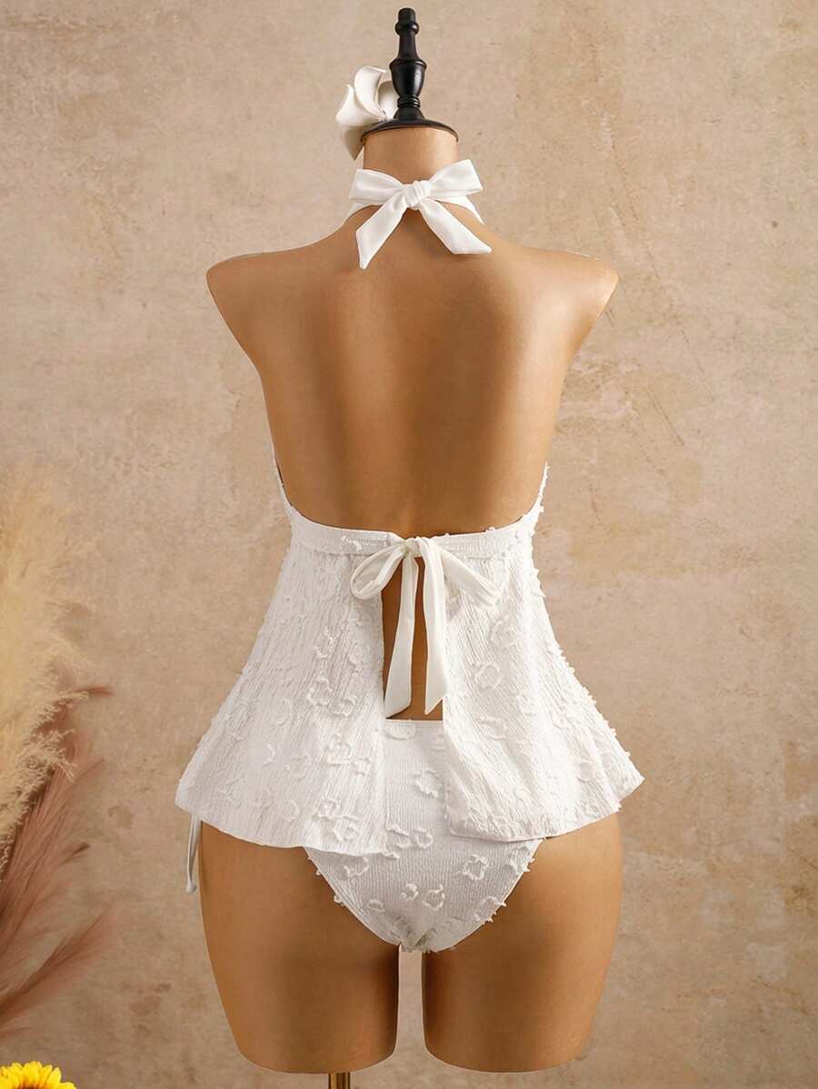 Lace Halter Bikini Set