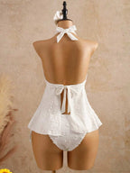 Lace Halter Bikini Set