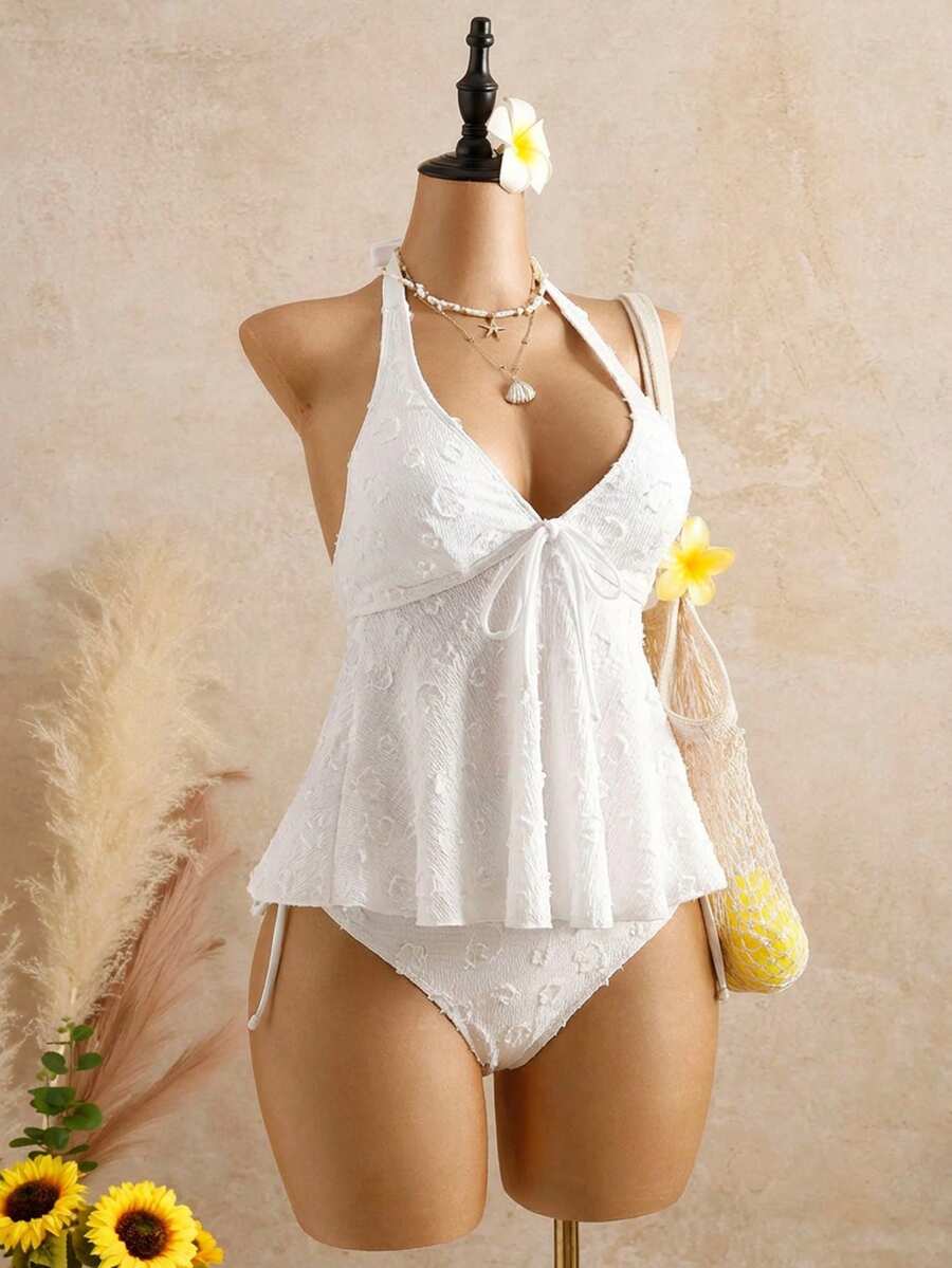 Lace Halter Bikini Set