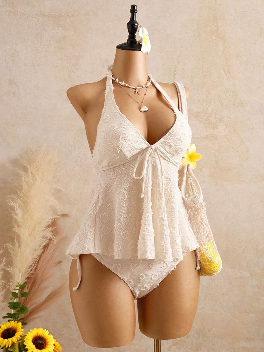 Lace Halter Bikini Set