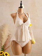 Lace Halter Bikini Set