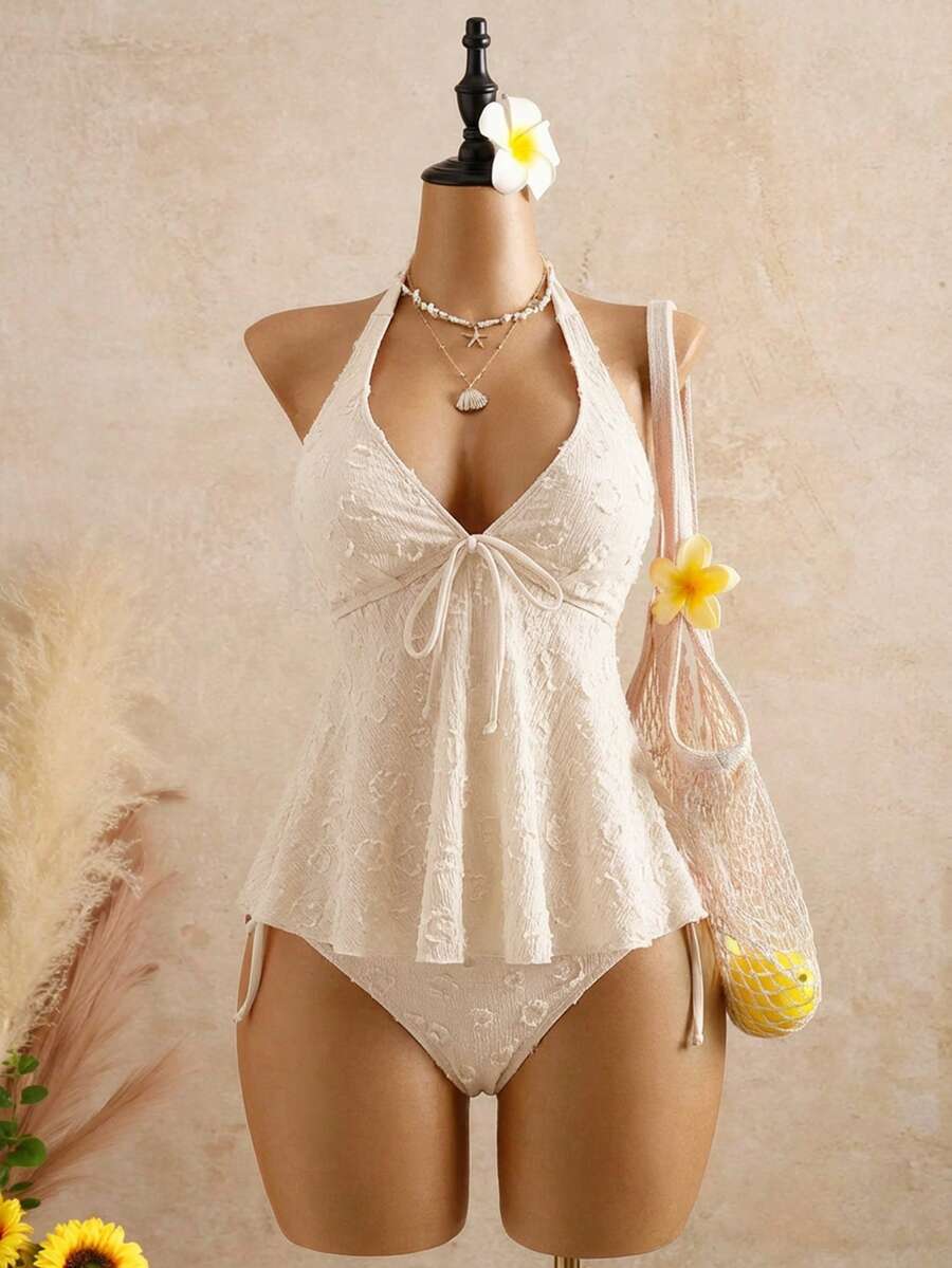 Lace Halter Bikini Set