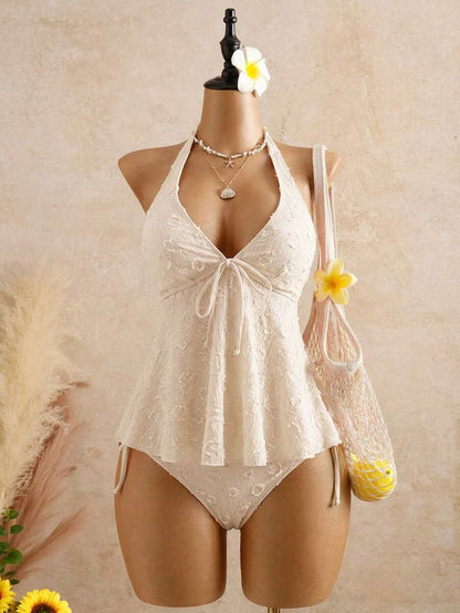 Lace Halter Bikini Set