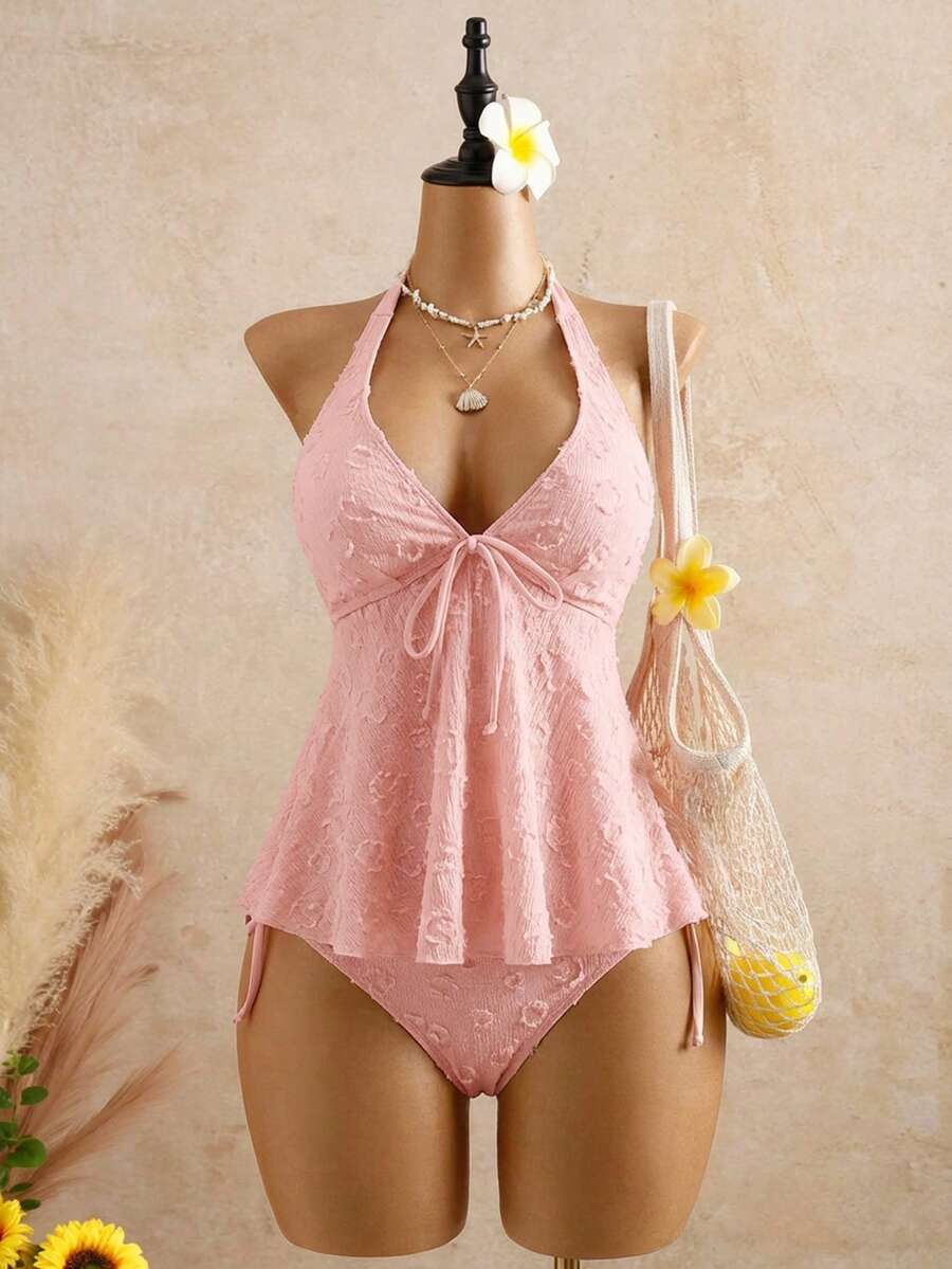 Lace Halter Bikini Set