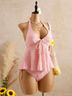 Lace Halter Bikini Set