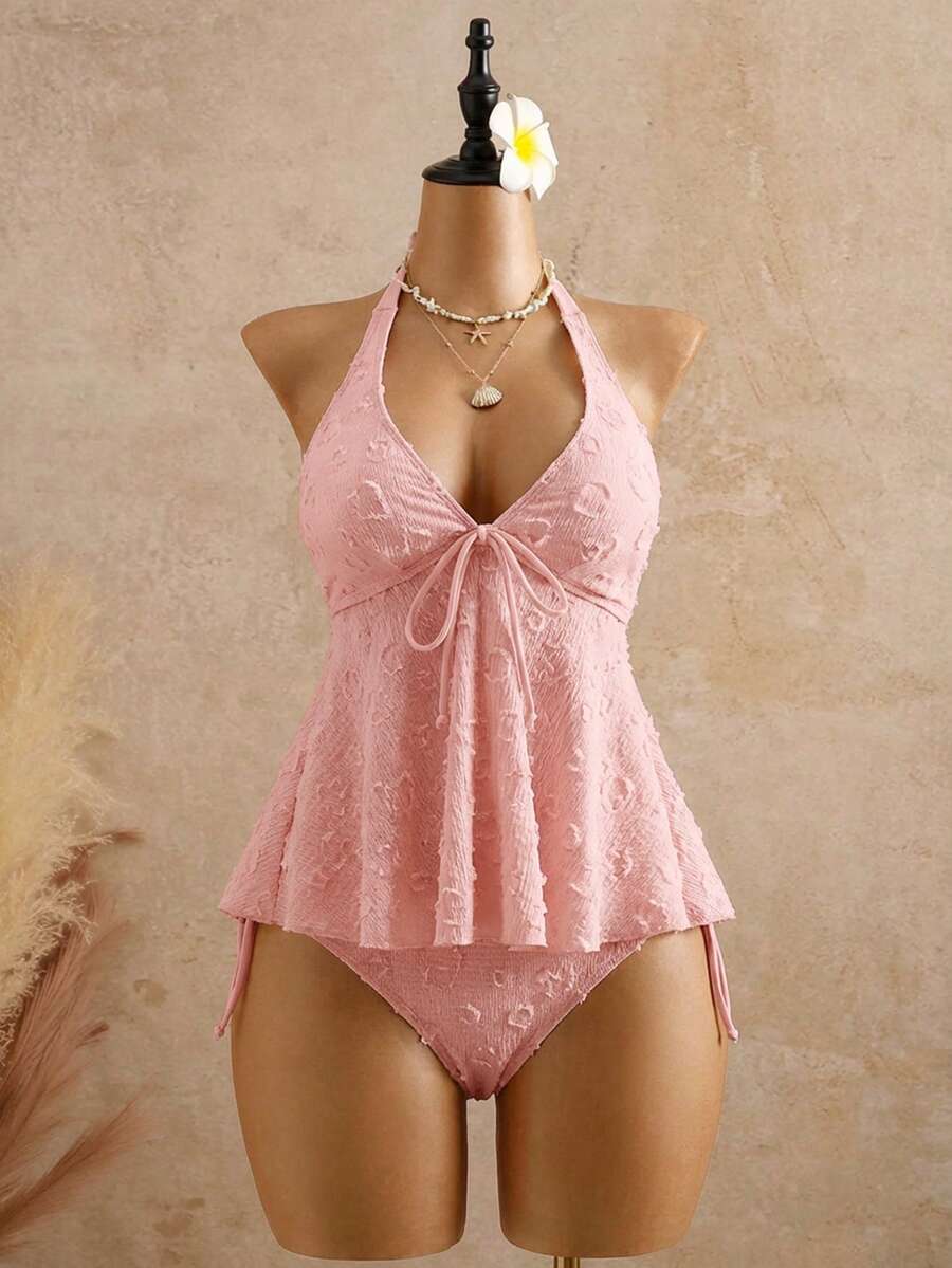 Lace Halter Bikini Set