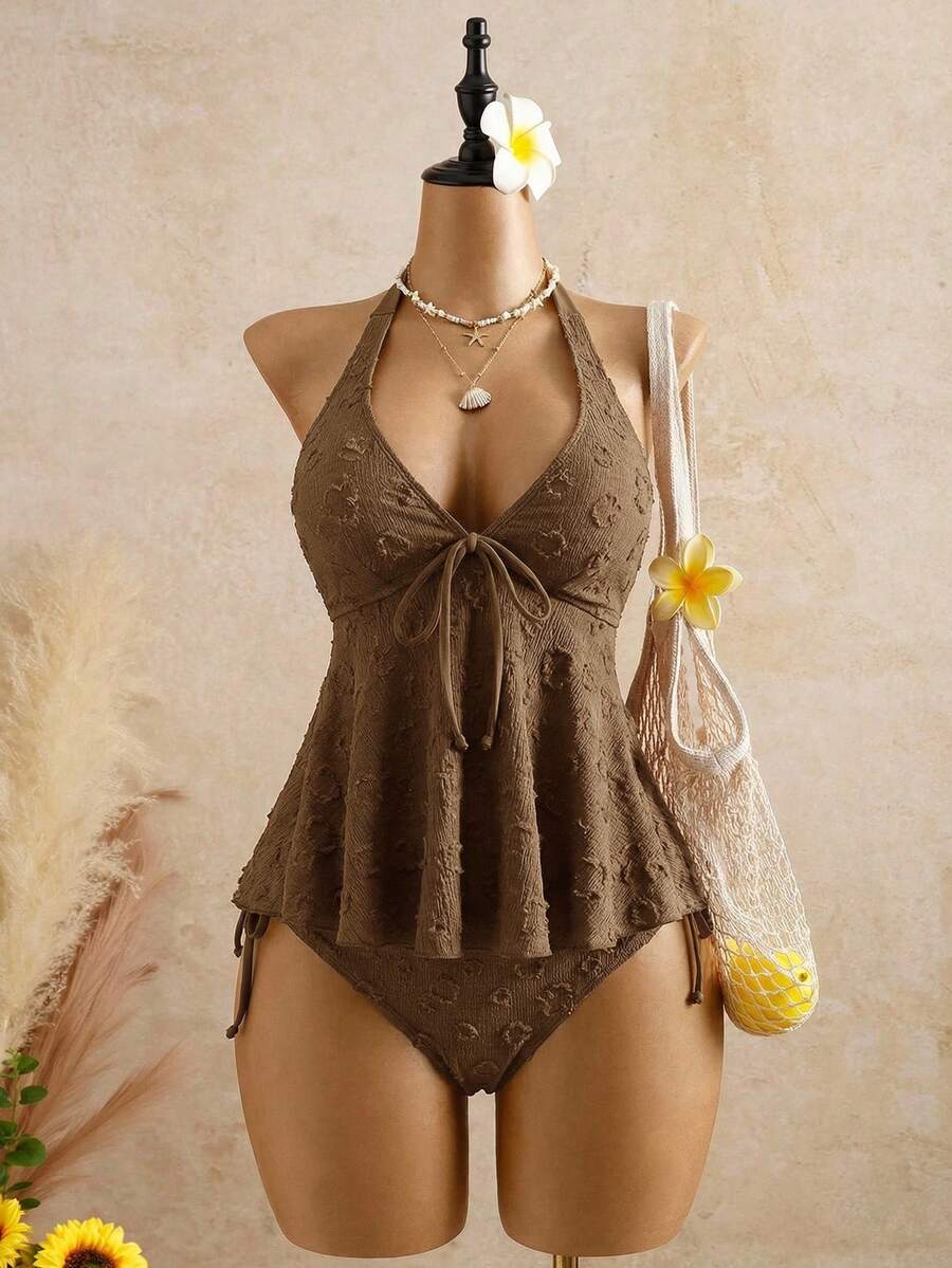 Lace Halter Bikini Set