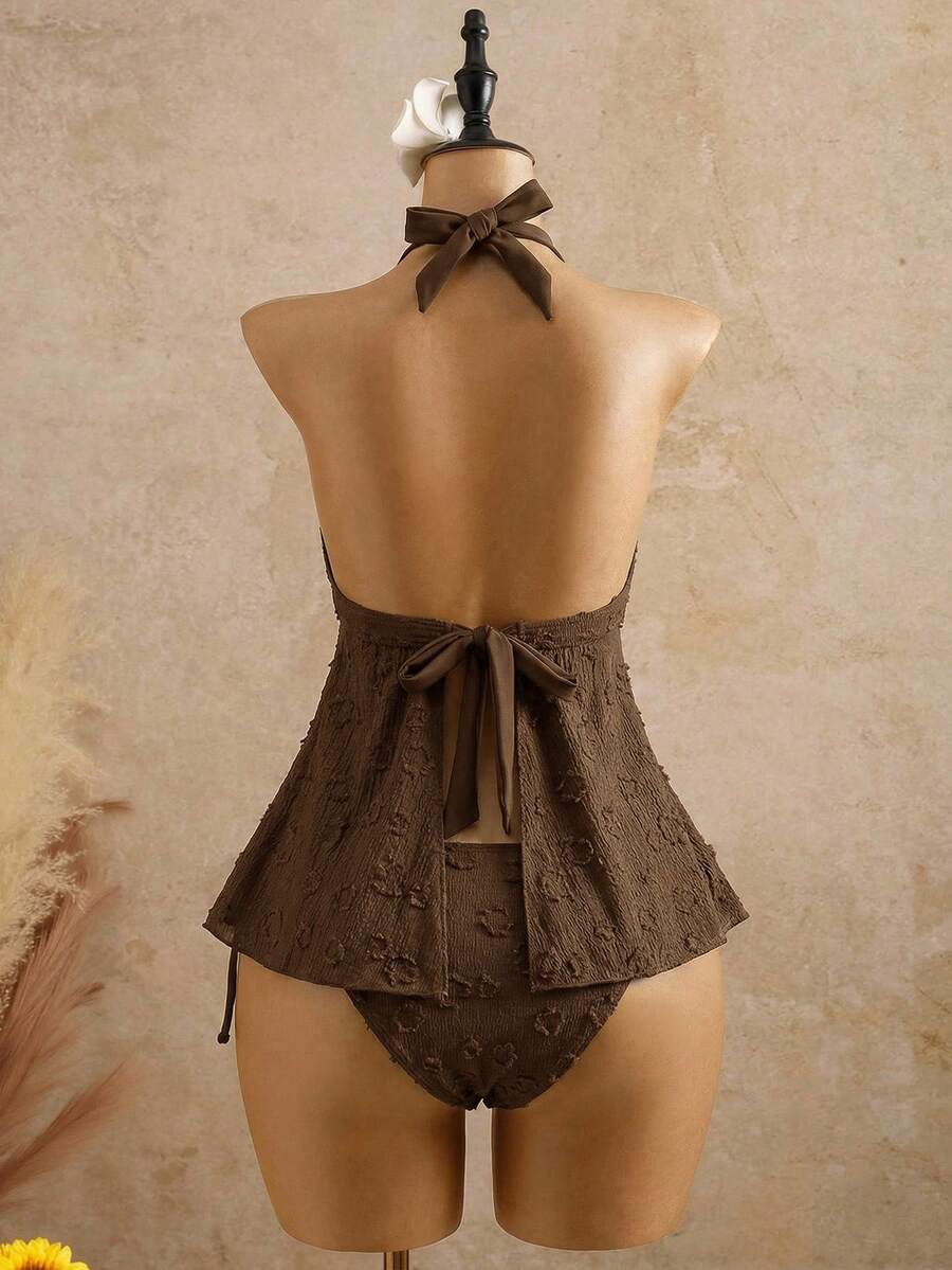 Lace Halter Bikini Set