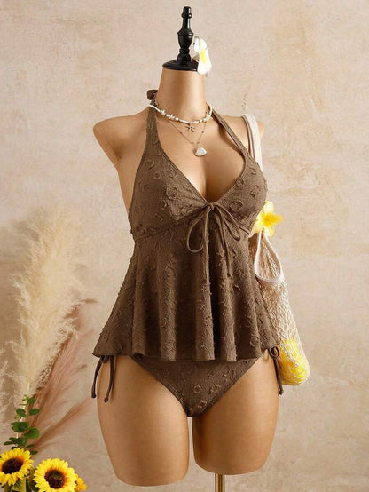 Lace Halter Bikini Set