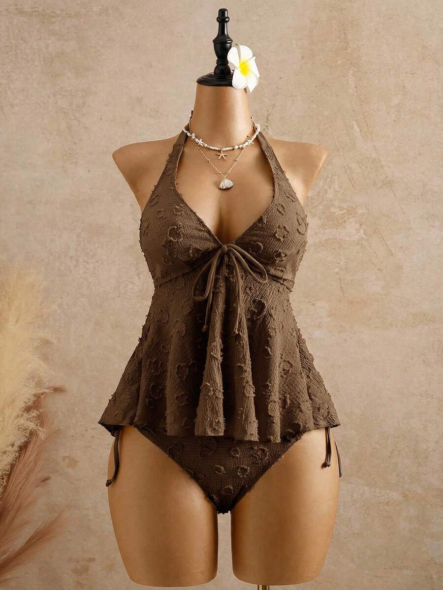 Lace Halter Bikini Set