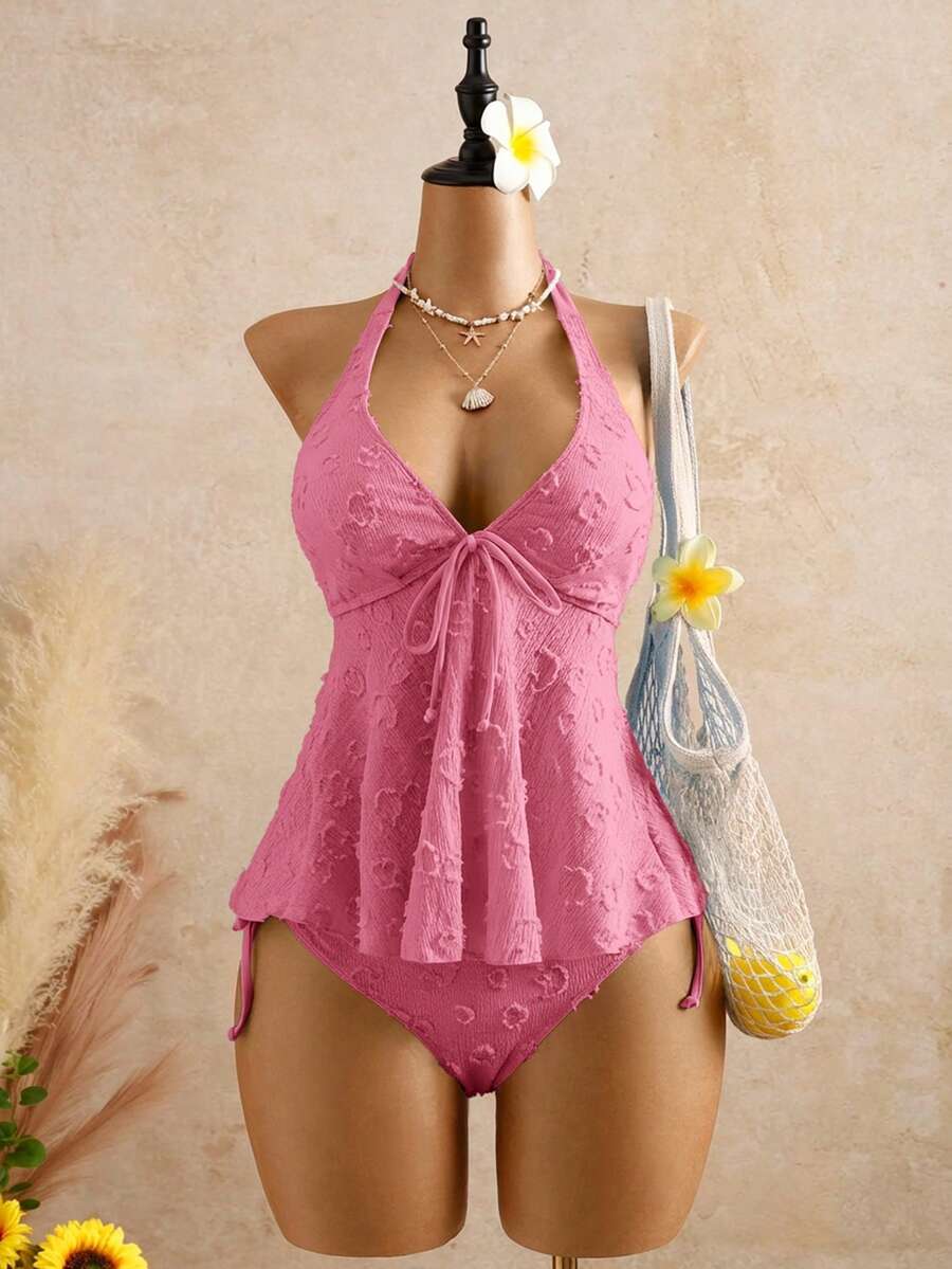 Lace Halter Bikini Set