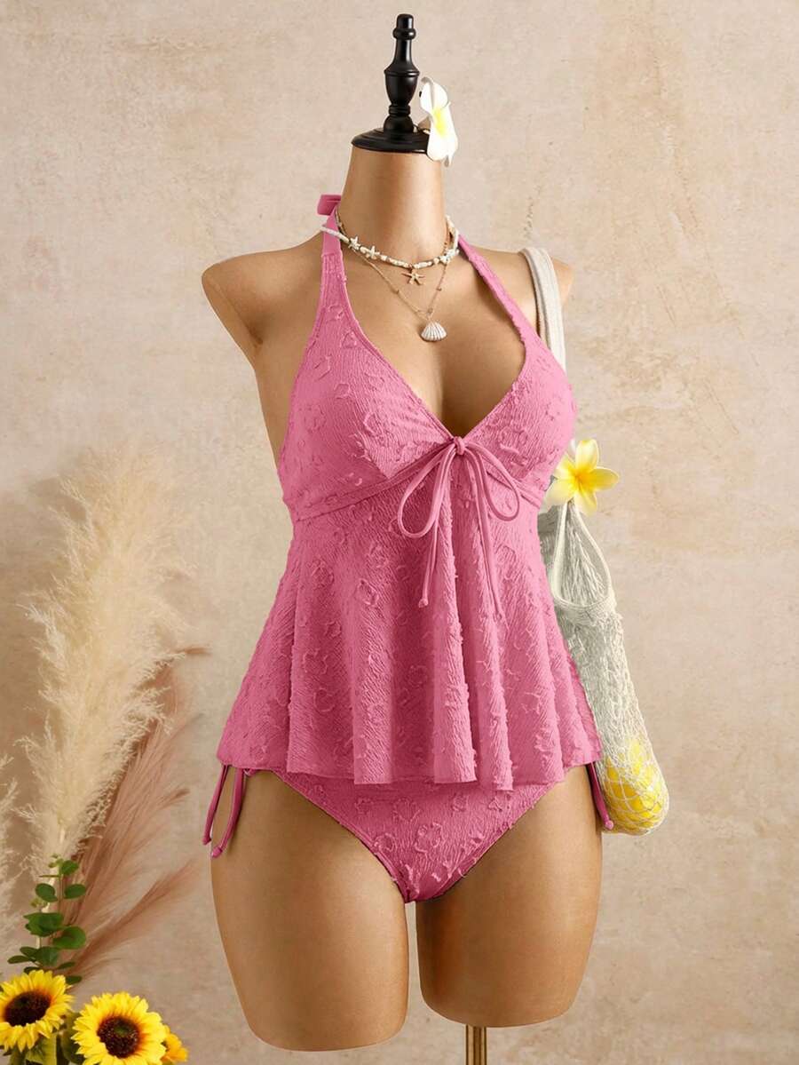 Lace Halter Bikini Set