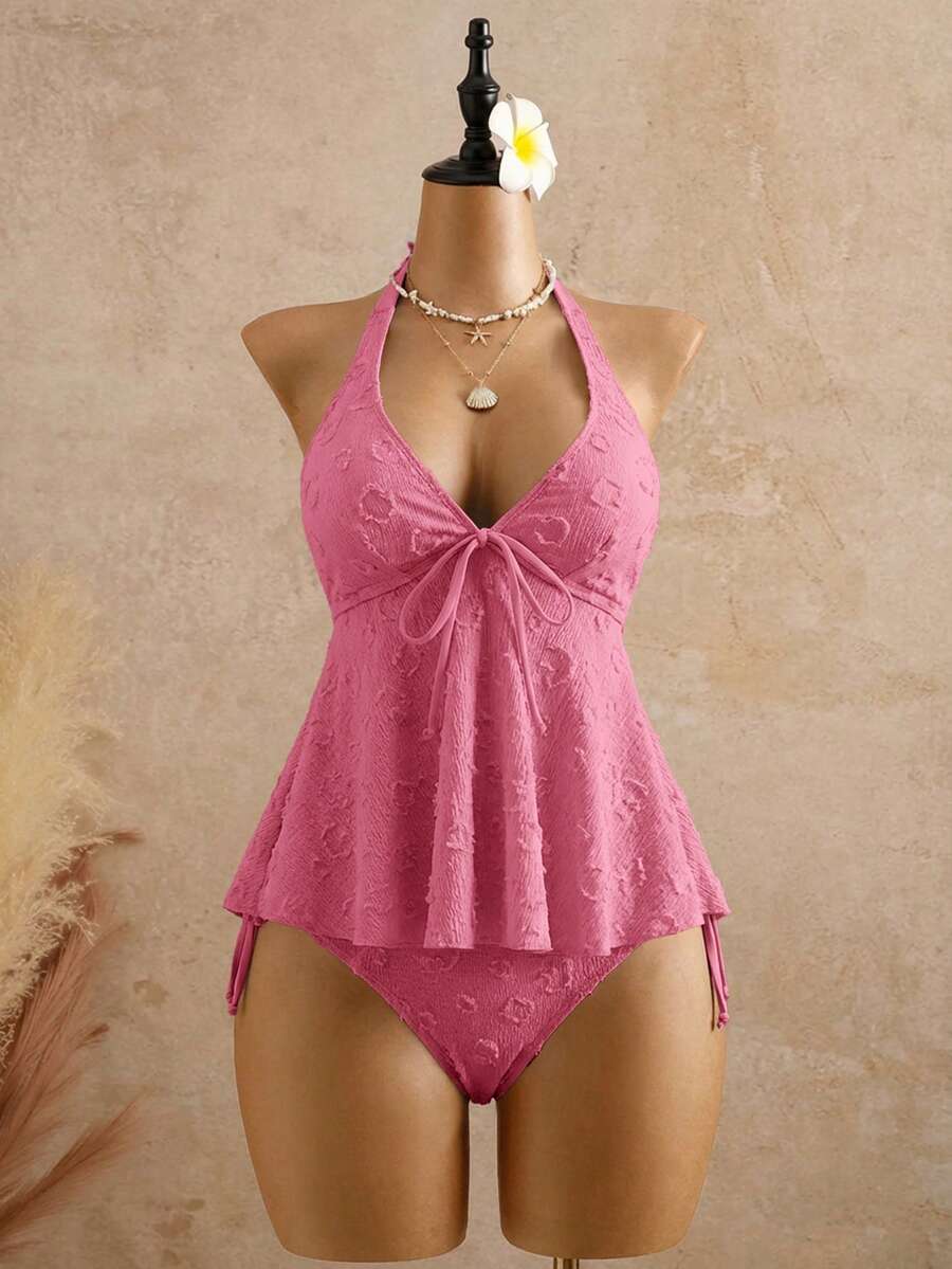 Lace Halter Bikini Set