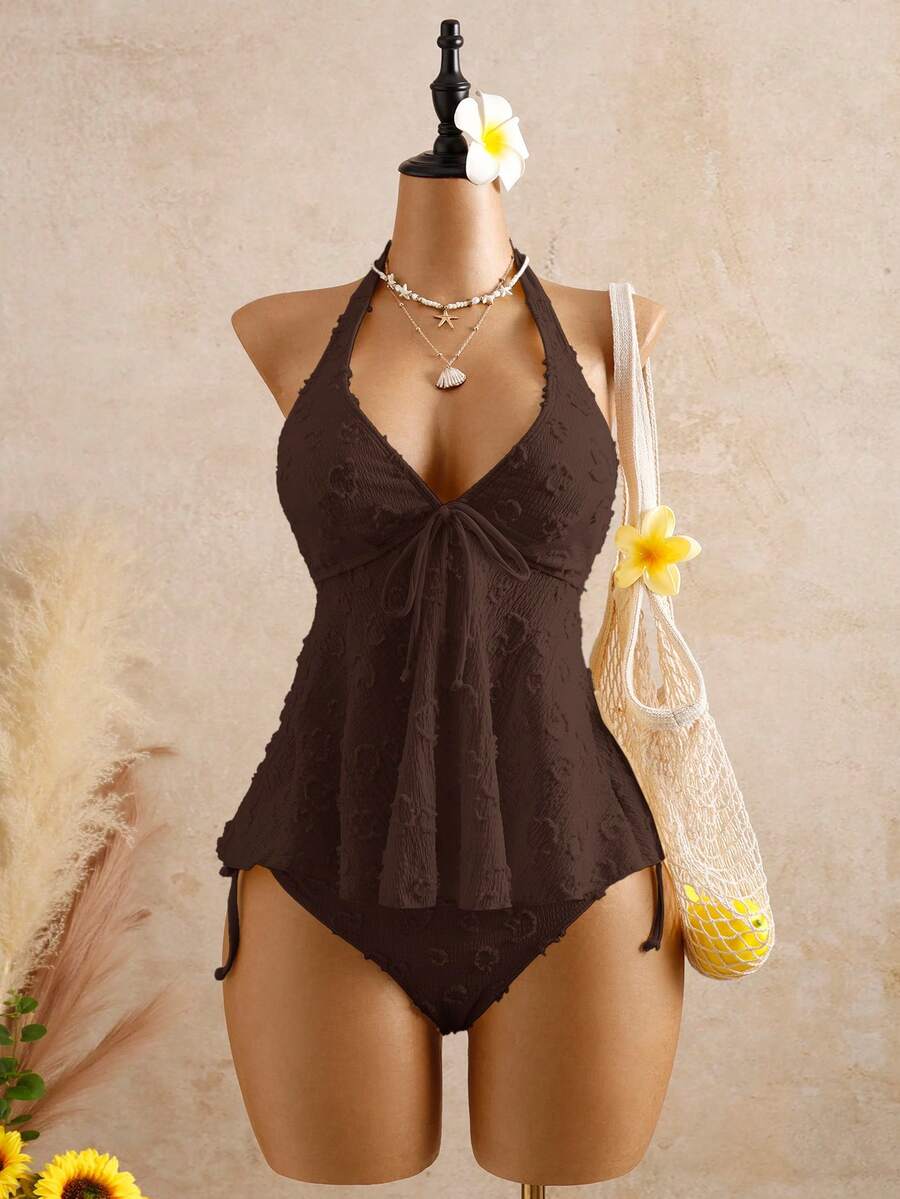 Lace Halter Bikini Set