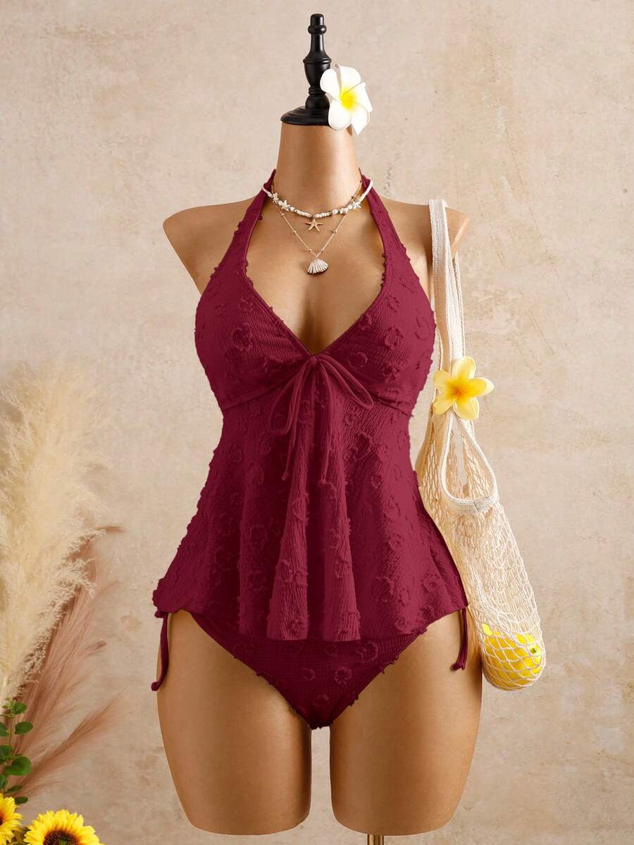 Lace Halter Bikini Set