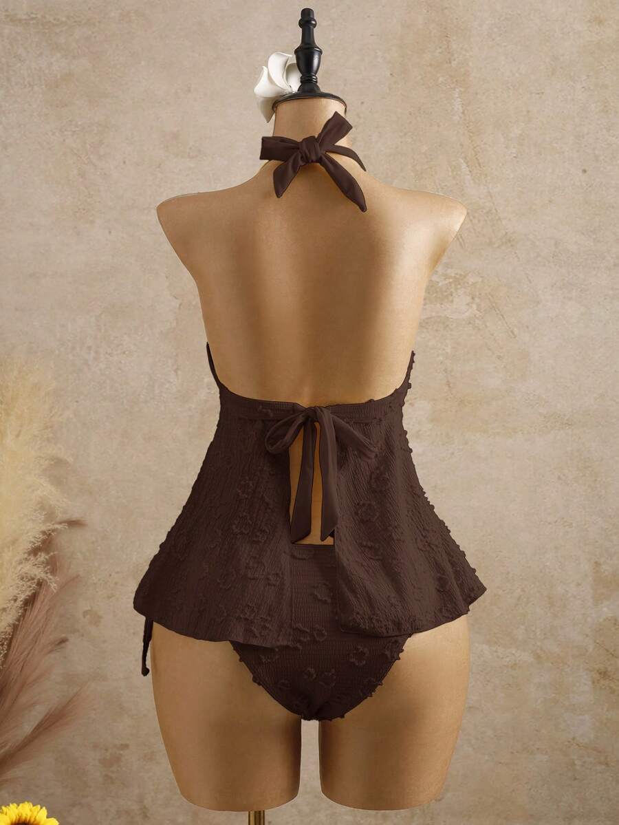 Lace Halter Bikini Set