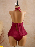 Lace Halter Bikini Set