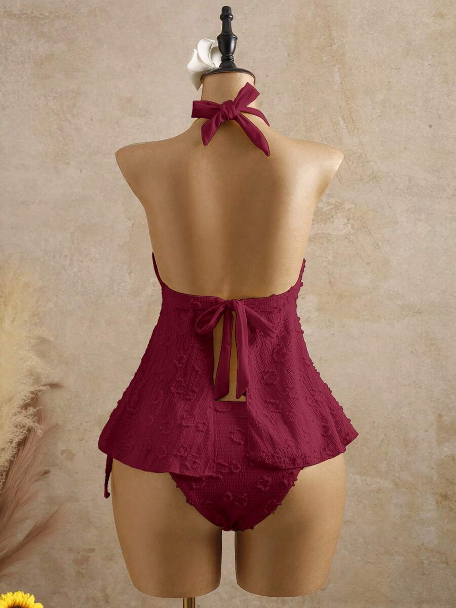 Lace Halter Bikini Set