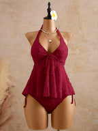 Lace Halter Bikini Set