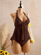 Lace Halter Bikini Set