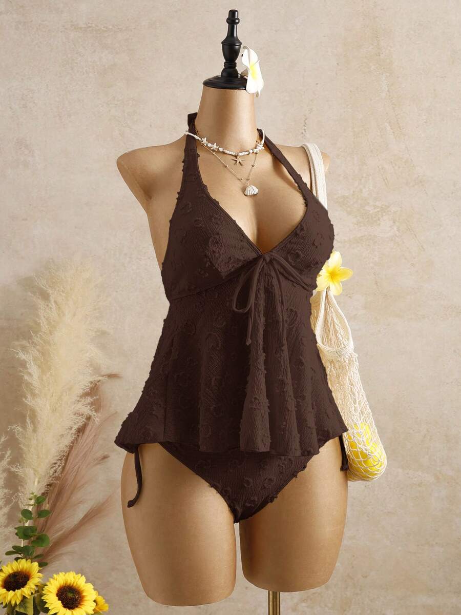 Lace Halter Bikini Set