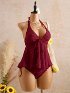 Lace Halter Bikini Set
