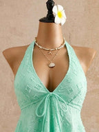 Lace Halter Bikini Set