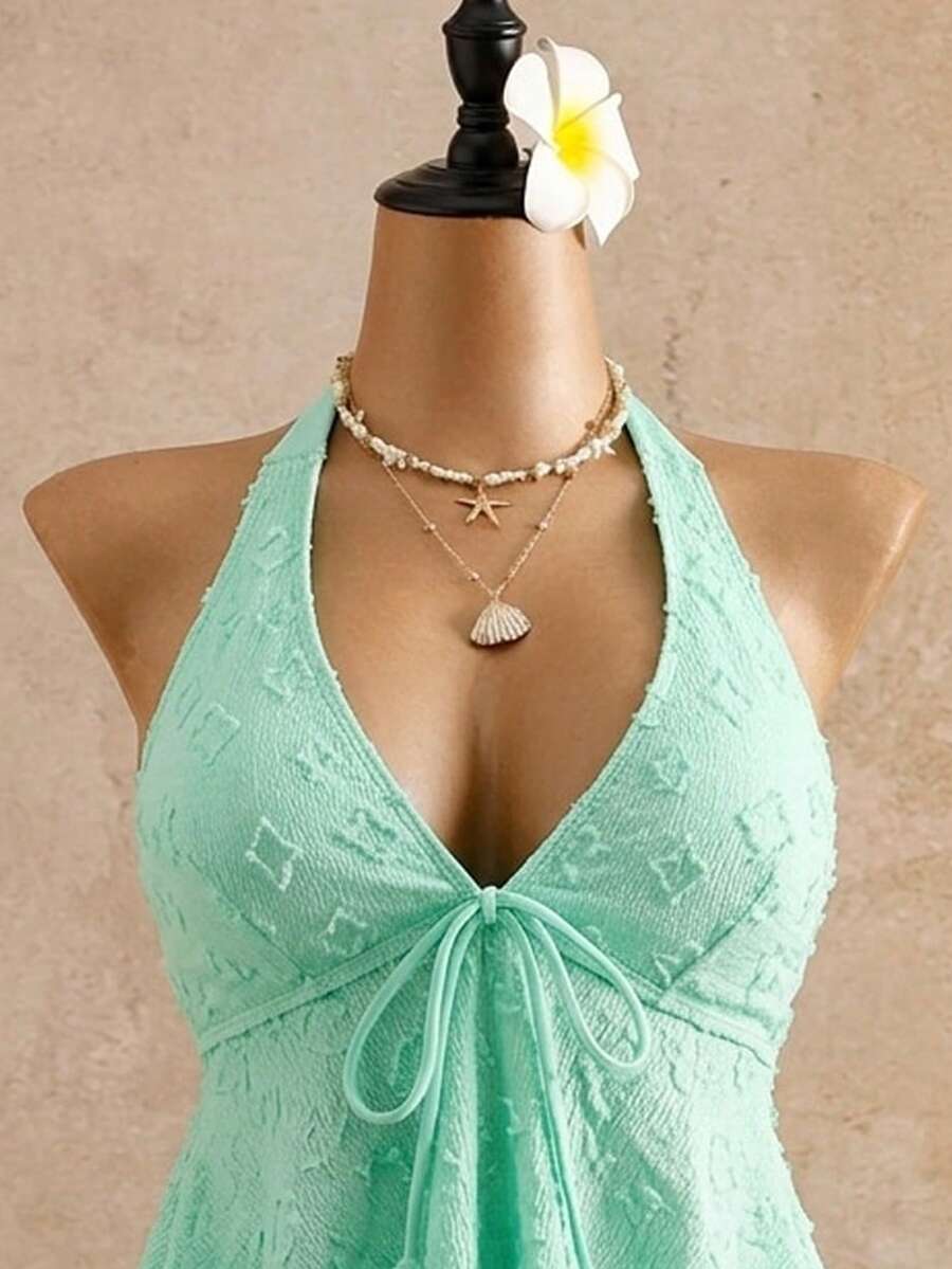Lace Halter Bikini Set