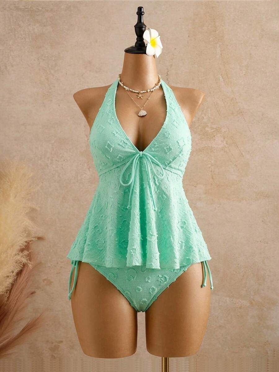 Lace Halter Bikini Set
