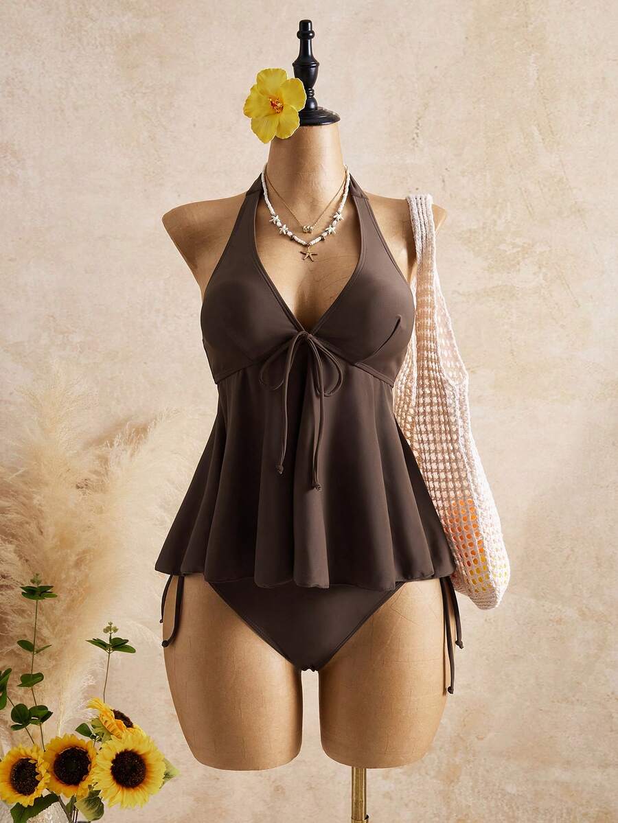 Lace Halter Bikini Set